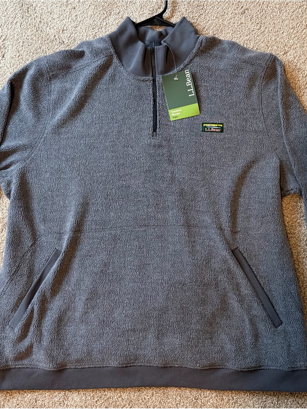 *NEW* L.L. Bean Tumbled Sherpa Pullover 1/4 Zip Navy Night Men’s XXXL $94 Retail